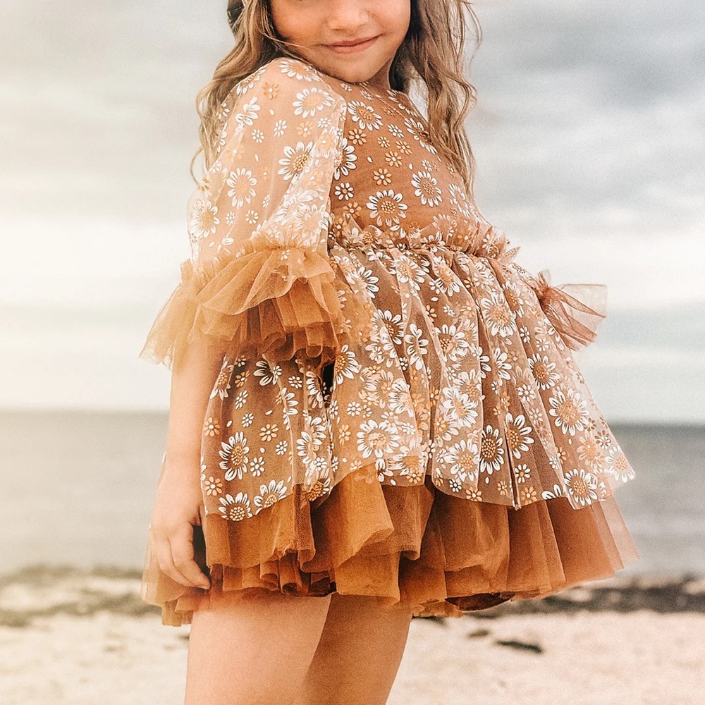 Toddler girls fancy dress - Before & Ever Daisy Tulle Dress with bow tie back